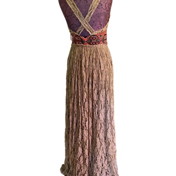 Free People Sz 6 Maxi Antique Style Lace Dress - Picture 6 of 11